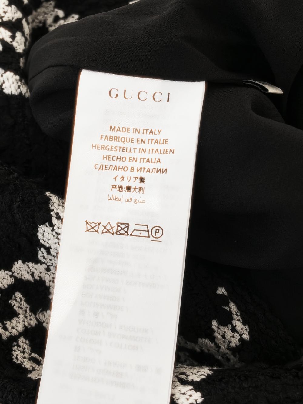 Gucci Black & White GG Tweed Coat with Gold Buttons - Picture 7 of 9
